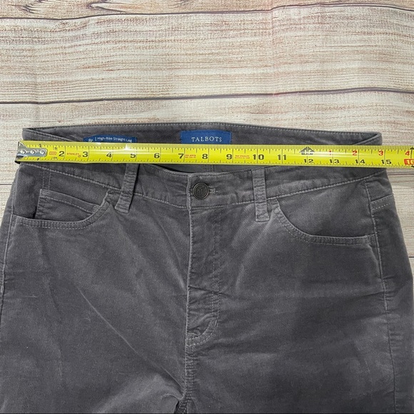 Talbots Grey Velvet Straight Leg Pants - Picture 6 of 8